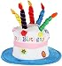 Home-X - Plush Happy Birthday Cake Hat, Celebrate in Style with The Perfect Birthday Hat for Men and Women of All Ages, Blue primary
