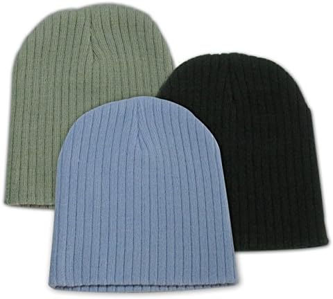 Knitted Skull Cap By Colwares (3 Pack) - Stylish Beanies For Men, Women, Teens, and Babies