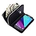 TabPow Galaxy J3 Emerge Case,Weave Zipper Cash Slot, Card Slots, Button, Leather Wallet Case Cover with Detachable Case Samsung Galaxy J3 Prime/Galaxy J3 Emerge/Amp Prime 2 - Weave Black