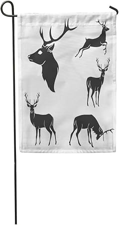 Amazon Com Semtomn Garden Flag Black Forest Deer Silhouettes