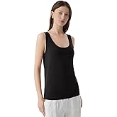 SUUKSESS Women Silk Cashmere Blend Scoop Neck Knit Summer Sweater Lightweight Tank Tops