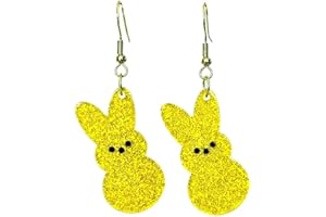 Zhang shine Easter Dangle Earrings Cute Funny Acrylic Colorful Glitter Rabbit Egg Bunny Sparkle Spring Earrings For Women Fashion Holiday Happy Easter Jewelry Gift