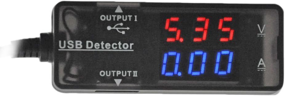 LBRNO DC 5V/2.1A Digital USB Amperemeter Voltmeter,Voltage Current Multimeter,Mobile Power Charger Detector Tester For iPad/iPhone With Red and Blue LED