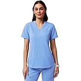Fabletics Women's Vital 1-Pocket Scrub Top - MotionTech, Wrinkle-Resist, Chest Pocket, Anti-Shrink, Semi-Slim Fit
