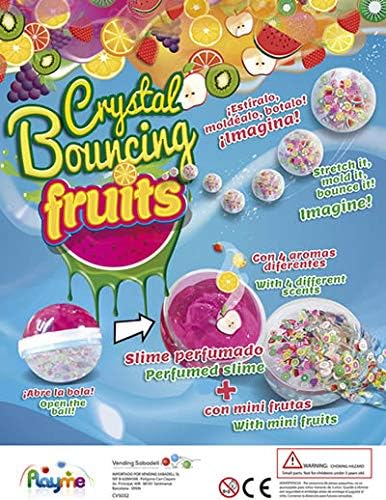 VendingSabadell 5x Crystal Bouncing Fruits In Slime Balls ( 2 in 1 ) - Ideal Party Bag Toys, Pinata Prizes, PTA, Stocking Fillers.