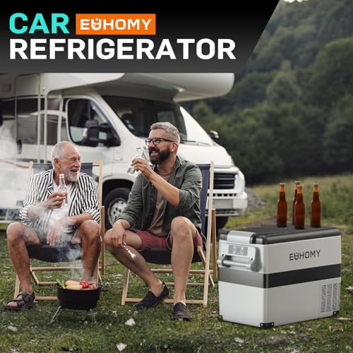EUHOMY 12 Volt Car Refrigerator, 48QT(45L) Car Fridge Electric Cooler APP Control, 12V /-4℉~68℉, Portable Refrigerator for Camping, Travel, Truck