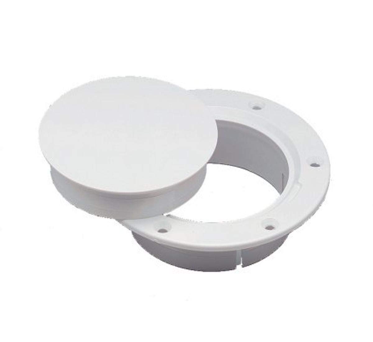 Marinco N10863DW 3" deck plate, white snap-in