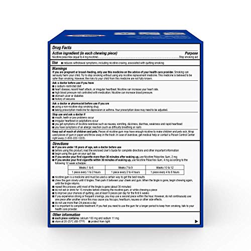 Basic Care Nicotine Polacrilex Gum, 4 mg (nicotine), Stop Smoking Aid, Original Flavor Uncoated, 220 Count
