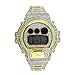 Custom Designer Iced Out White Lab Diamond Casio Gshock DW6900 Gold ICY Bling Watch