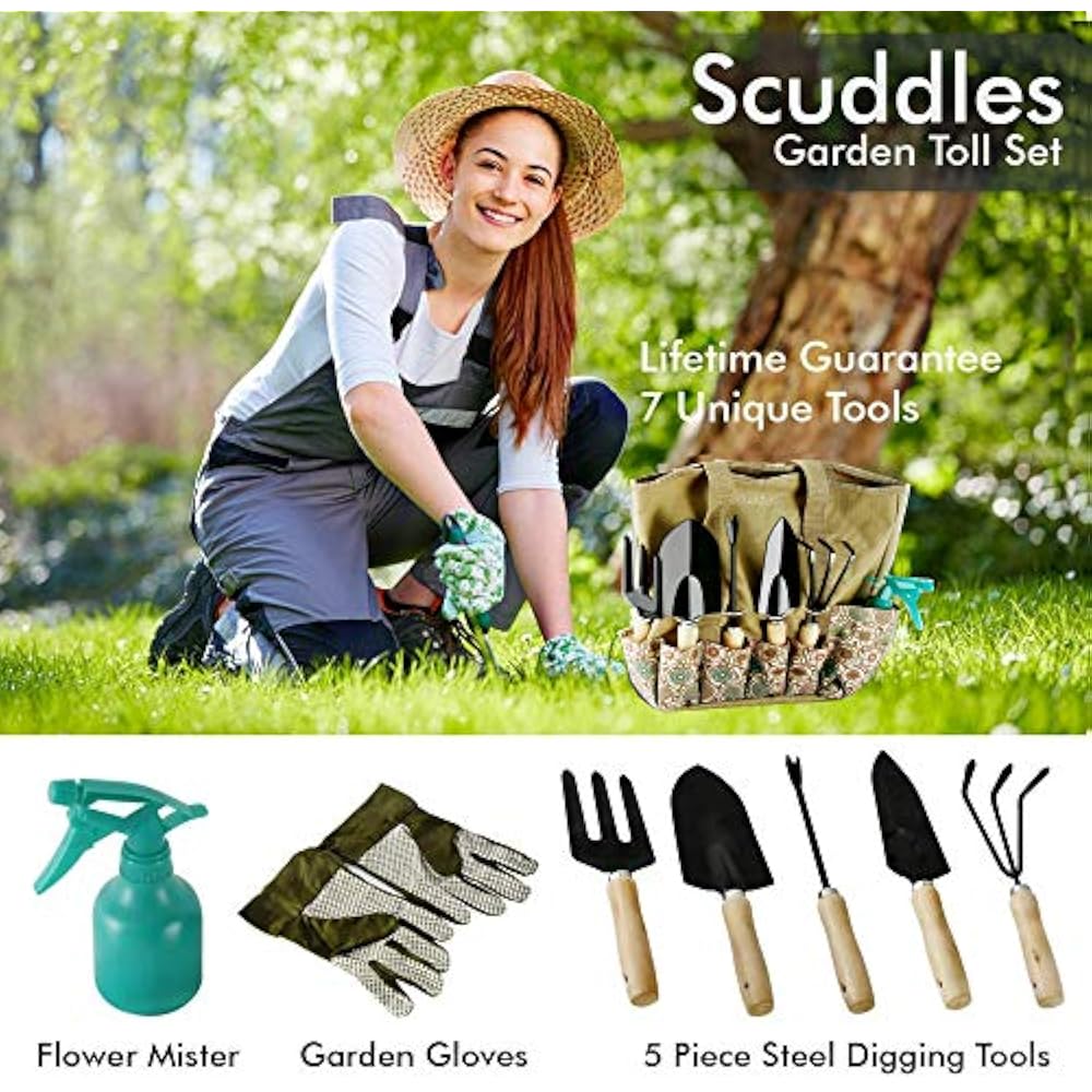 Trowels Garden Tools Set 8 Piece Heavy Duty Gardening Tools Storage