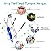 Tongue Scraper Cleaner, 5Pcs Stainless Steel Metal Tongue Scrapers Brush Oral Care Kit with Carrying Case, Reusable Tongue Scraping Cleaners for Adults and Kids Eliminate Bad Breath