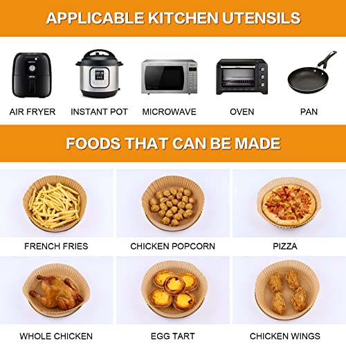 120 Pcs Healthy and Safe Air Fryer Disposalbe Paper Liner 6.3 Inch