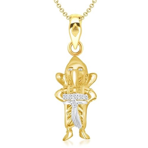 VK Jewels Bal Ganesh Gold and Rhodium Plated Kids Pendant - P1264G [VKP1264G]