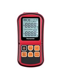 Proxima Direct   Termómetro digital LCD de doble canal con dos termoparlantes tipo K