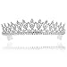 Bridal Pageant Rhinestones Crystal Wedding Tiara Crown - Silver Plated Clear Crystals T496
