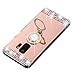 Galaxy S9 Case Mirror, Miniko(TM) 3D Luxury Bling Glitter Diamond Crystal Ring Holder Stand Kickstand Mirror Phone Case Cover for Samsung Galaxy S9 Rose Gold Pink