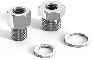 Bevinsee LS Swap Oil Pressure Sensor Adapter & Cooling Agent Temp Sensor M16 M12 x 1.5 to 1/8 NPT Stainless Steel for LS1 LS2 LS3 LS7 LSX LS Engine 5.3L 6.0L 6.2L LS Engine Swap Intake Plug