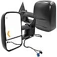 AERDM New Pair Towing mirrors Set Power Tow Heated Telescoping with Arrow Signal Light Side Mirrors Fit Chevy/GMC/Cadillac Silverado Sierra Avalanche Suburban Tahoe Yukon XL Escalade EXT ESV