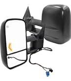 Fit System Towing Mirror Pair For Suburban, Escalade, Avalanche, Yukon, Tahoe, Silverado, Sierra, Silverado/Sierra Classic, Manual, Textured Black