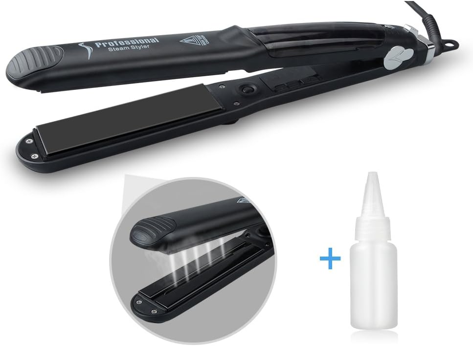 Professional Steam Spray Hair Straightener,Zealite Argan Steam Styler Ceramic Tourmaline Flat Iron Salon Vapor Heater Hair Straightening Iron with Anion Care and Locking Switch,Not Hurt Power Plywood