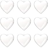 LUOEM 10pcs Clear Plastic Acrylic Fillable Hearts Shape Box DIY Craft Hanging Ornament for Wedding Engagement Anniversary Party Decor