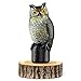 Premium Bird Repellent Fake Owl Decoy for Garden 16 in. tall – Motion Activated & Solar Powered Scarecrow Diverter - Flashing Eyes & Frightening Sound – For Birds, Mice, Squirrels, Rabbits & more
