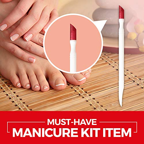 Titania Germany Manicure Double Instrument - Durable Plastic Hoof Stick with Rubber Cuticle Pusher & Nail Cleaner - Best for Grooming & Fingernail Art - Thumbnail 5