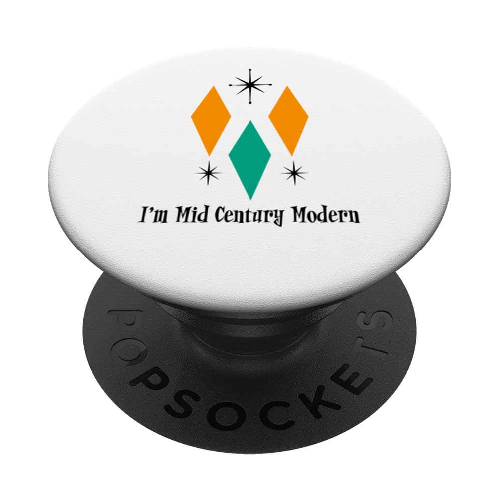 I'm Mid Century Modern Stars Diamonds Birthday PopSockets Adhesive PopGrip
