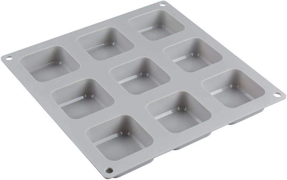 DIY 9 Grid Silicone Soap Mold , Rectangle Silicone Soap Molds, Handmade Art Craft Soap Making Square Moulds Tool for DIY Soap Making, Cake Pan Biscuit Chocolate Pudding Mold Baking Mold (White)