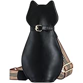 Ximimark 1 pcs Cute Cat Shaped Crossbody Bag, Creative Wide Strap Chest Bag, Cartoon Novelty Purse For Sports Travel