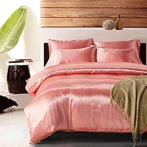 Amazon.com: Olwen Shop Bedding Sets - Luxury Pink Satin
