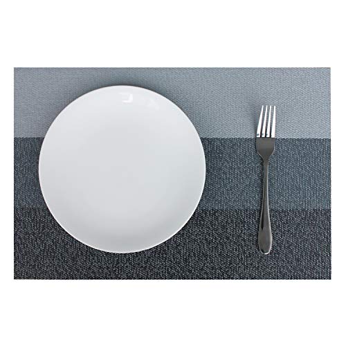 Familighter Placemats for Dining Table Set of 6 Woven Vinyl Washable Table Placemats Table Decoration Heat Insulation Stain Resistant Grey - Thumbnail 5