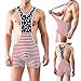 iooico Men's Wrestling Singlet, American Flag Print Sport Bodysuit Underwear