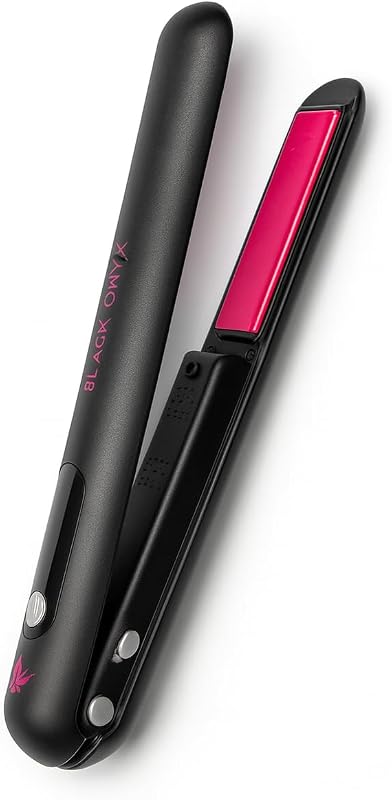 Black Onyx – Anionischer Haarglätter, kabellos, 2-in-1, Glätten & Locken, USB-C wiederaufladbar, tragbar, Reisen, 3 einstellbare Temperaturen (170°C/190°C/210°C), Akku 5000 mAh, Keramikplatten