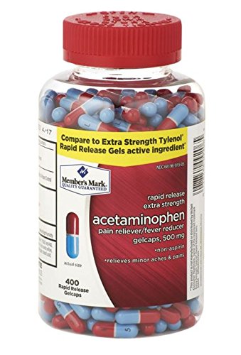 Simply Right Member's Mark Acetaminophen Extra Strength, Rapid Release Gelcaps/Compare to Extra Strength Tylenol Rapid Release Gelcaps (500 mg), 400 Count