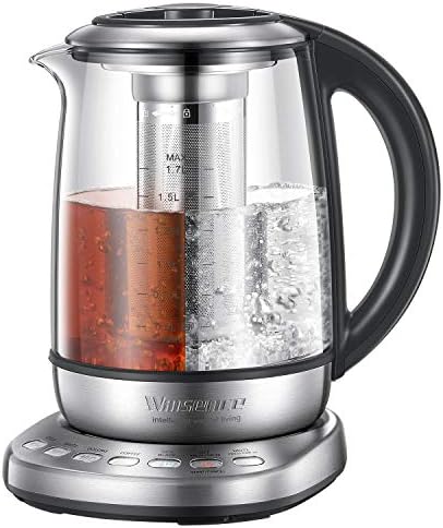 Electric Kettle Glass Tea kettle, One Touch Temperature Control Kettle for Professional Tea Brewing , NTC Absolute Precision Temp and Safety Control, 2 Yrs Warranty, 1.7L, Willsence Tea Master
