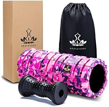 Amazon フォームローラー リリースローラー サイズ45cm 15cm ストレッチローラー マッサージローラー付き ストレッチ マッサージ Heathyoga スポーツ アウトドア