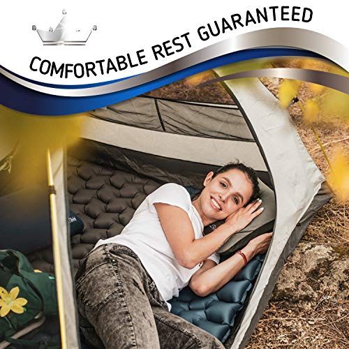 RikkiTikki Lightweight Inflatable Sleeping Pad Compact Camping Mat