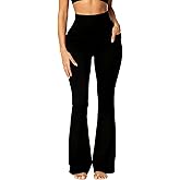 Sunzel Sunzfly Women's Mini Flare Leggings with Pockets High Waisted Tummy Control Yoga Pants Bootcut Workout Gym Casual