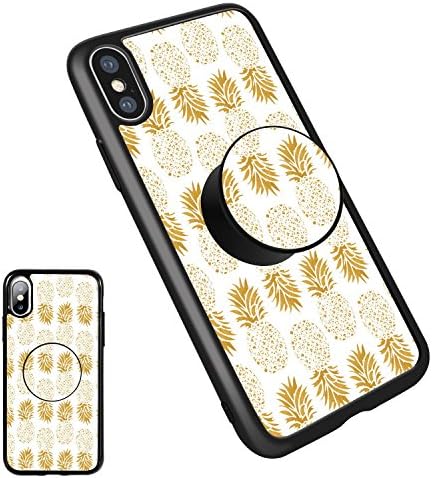 iPhone X Personalized Pineapple Case,iPhone 10 Case Unique Soft Ultralight Slim Cover, Newest Thin Anti-Drop TPU Protective Case with Pop Mount Stand Integrative for iPhone X(5.8 Inch)(pineapple03)