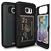 TORU CX PRO Compatible with Samsung Galaxy S7 Wallet Case - Protective Dual Layer with Hidden Card Holder, ID Slot Hard Cover & Mirror - Metal Slate