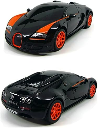 Bugatti Veyron 16.4 Grand Sport Vitesse RC Remote Control Sport Car Model 1 24 Scale BLACK/ORANGE color