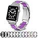 GreenInsync Apple Watch Bands 38mm Metal, Special Edition Stainless Steel Wristbands Metal Buckle Clasp Watch Strap Replacement Bracelet with Silicone Cover Purple for Apple Watch Series 3/2/1 2017