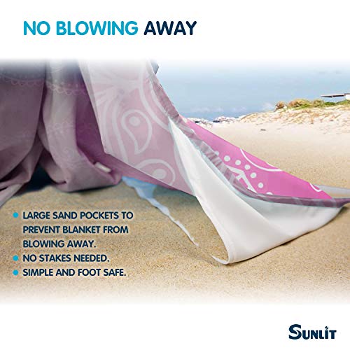 image for Sunlit Silky Soft Sand Proof Beach Blanket Sand Proof Mat with Corner 