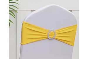 Gankar Yellow Sapndex Chair Sashes 50 Pack, Yellow Chair Bows Sashes for Wedding Birthday Party Folding Chairs Decor