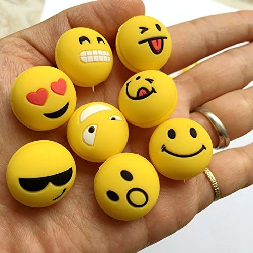 zarsia 2016 New Stereo Funny face Tennis Racket Vibration dampeners Silicone Rubber Shock Vibration Dampener Absorber(Pack of 10)