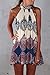 Summer Sleeveless Halter Neck Keyhole Back Swing Beachwear Mini Sundress M