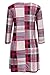 BOOSOULY 3/4 Sleeve Crew Neck Lattice Print Flowy A Line Dress Blouse Tunic for Women Beige L