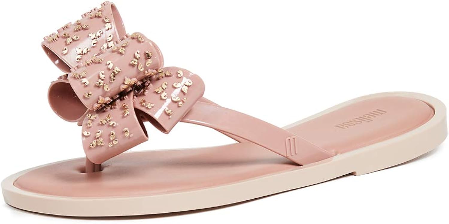 Amazon.com | melissa Women's Sweet Flip Flops, Pink, 6 Medium US | Sandals