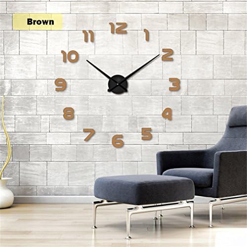 LEKALAS Moderm DIY Wall Clock Acrylic Metal Mirror Wall Watch Home Decoration Super Big Clocks Chocolate 47 inch